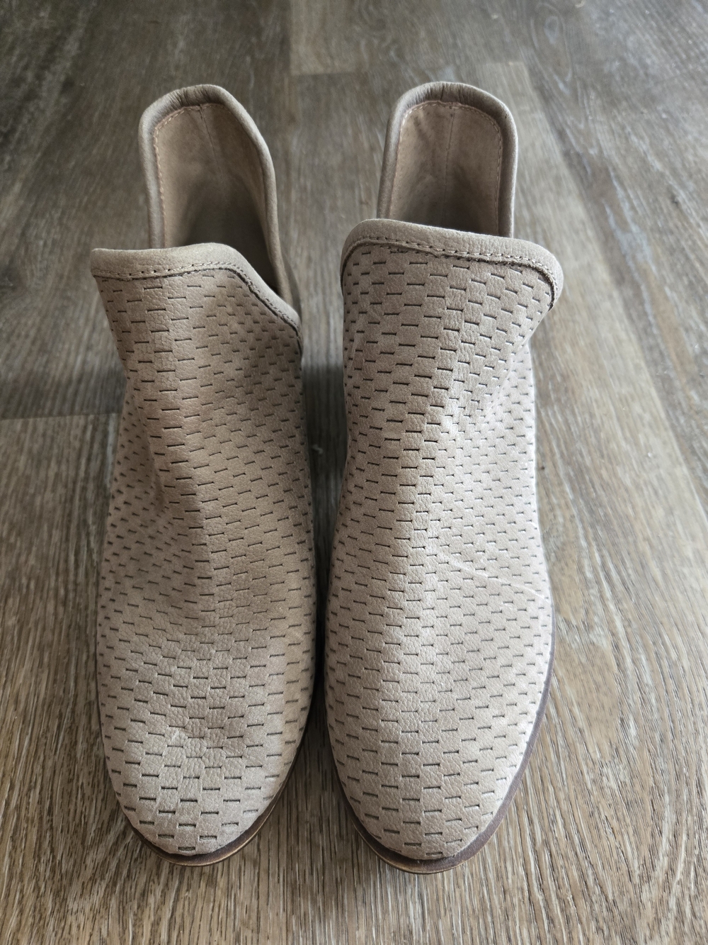 Lucky Brand Beige Perforated Slip On Shoes